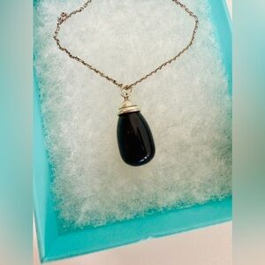 Tiffany&Co Paloma Picasso 20CT Black Onyx pendant necklace in Tiffany box